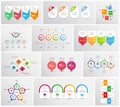 Big collection of colorful infographic.      Can be used for workflow layout, diagram, number options, web design Royalty Free Stock Photo